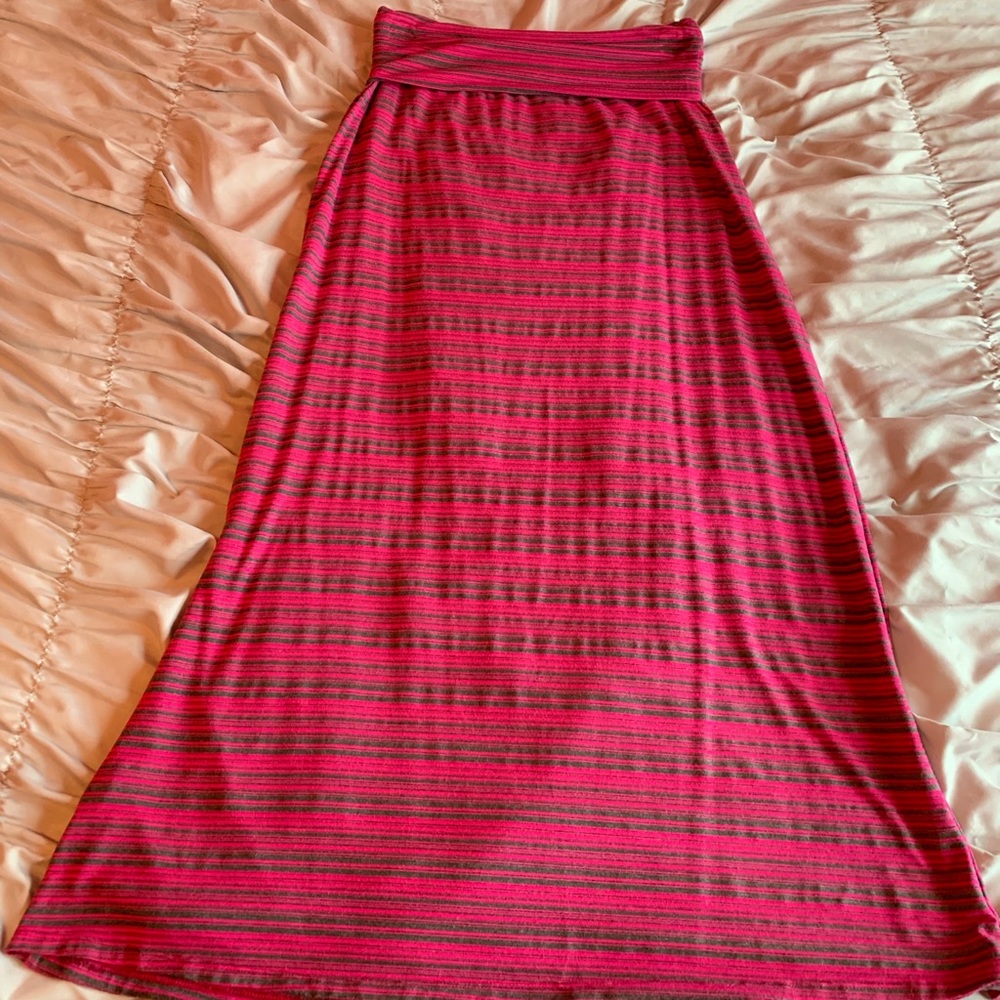 2 for 1 Deal! Pink and Purple striped Maxi Skirts!